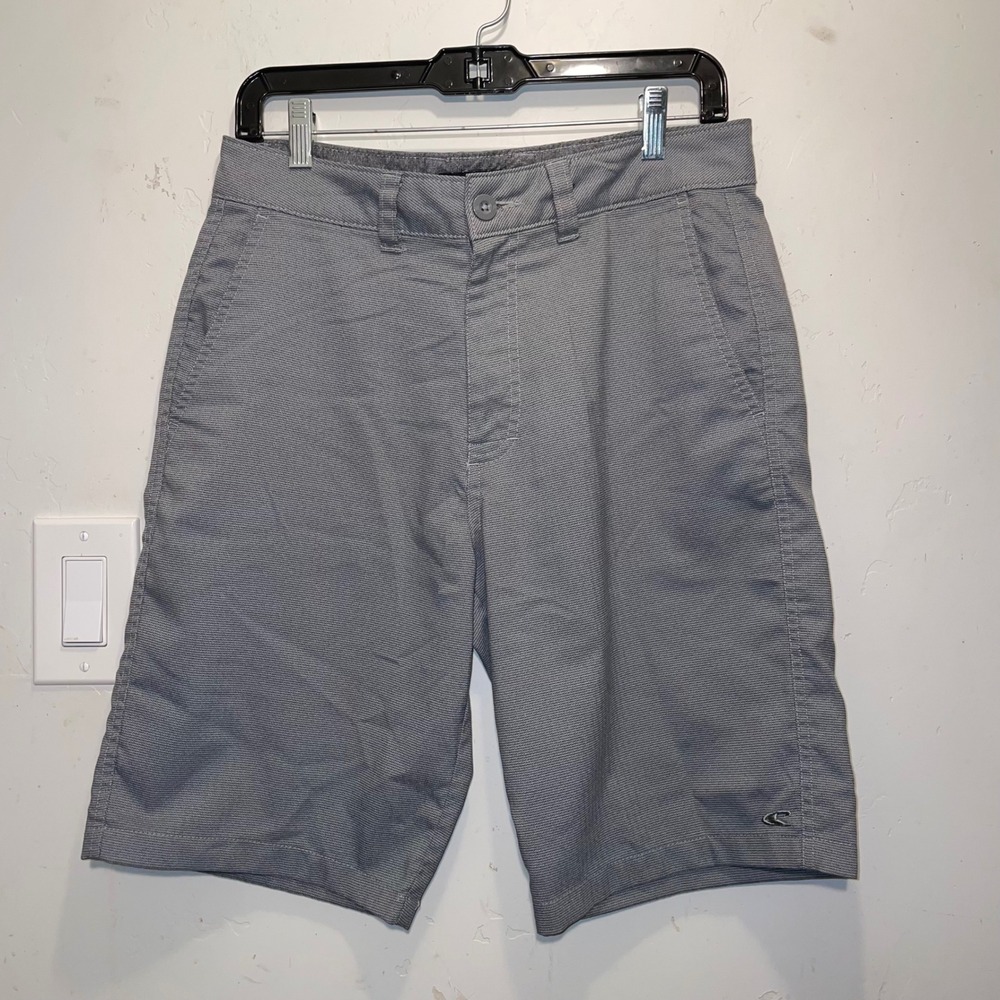 ONeill Mens Gray Hybrid Shorts Size 30 Textured Quick Dry Walk Shorts